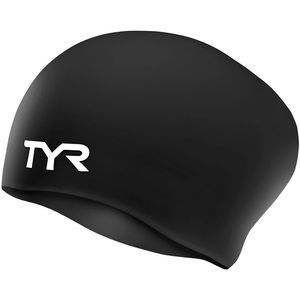 TYR Long hair silicone swim cap, black, NEW in box